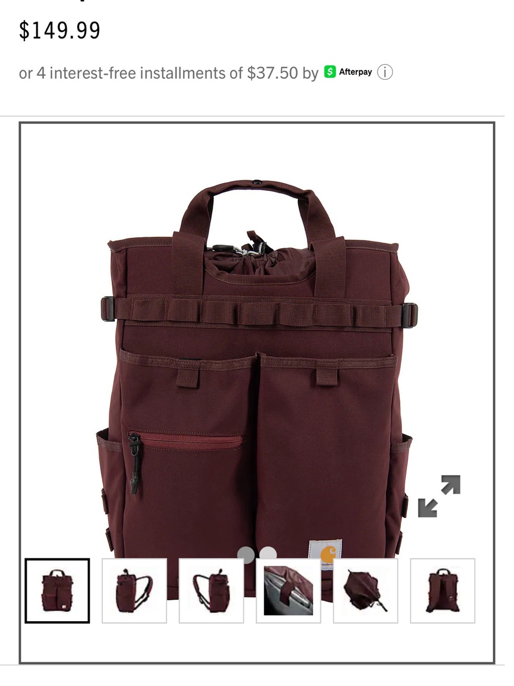 Carhartt tote backpack